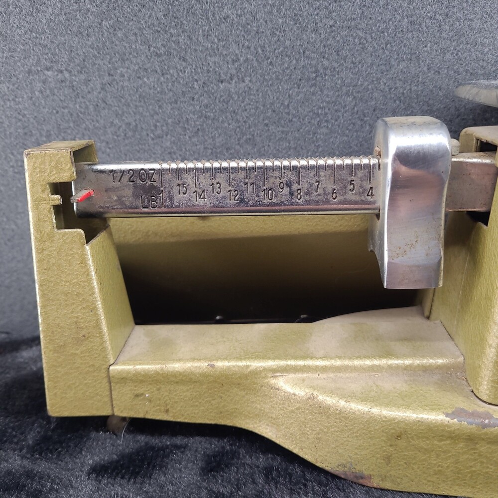 Vintage Triner Scales Beam Postal Scale Green 1 Lb Capacity Mail Parcel Balance